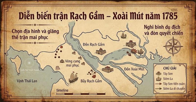 Ý nghĩa trận Rạch Gầm – Xoài Mút: chiến thắng thủy chiến năm 1785 2 Diễn biến và kết quả trận Rạch Gầm – Xoài Mút