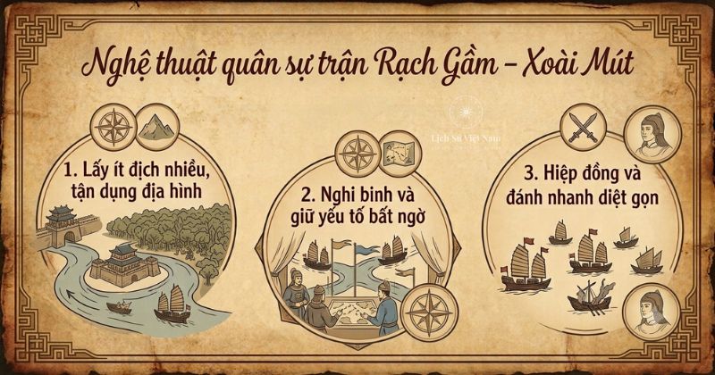 Ý nghĩa trận Rạch Gầm – Xoài Mút: chiến thắng thủy chiến năm 1785 4 Giá trị nghệ thuật quân sự của trận Rạch Gầm – Xoài Mút