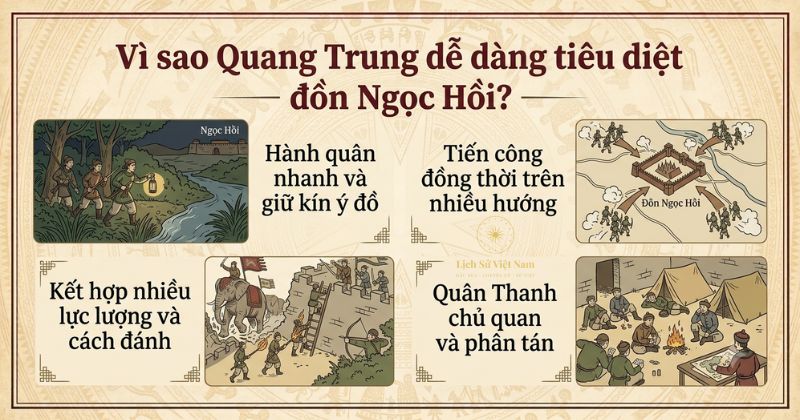 Diễn biến chiến thắng Ngọc Hồi – Đống Đa năm 1789 3 Vì sao Quang Trung giành chiến thắng chỉ trong vài ngày